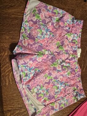 Lilly Pulitzer Pink and Purple Floral Athletic Shorts